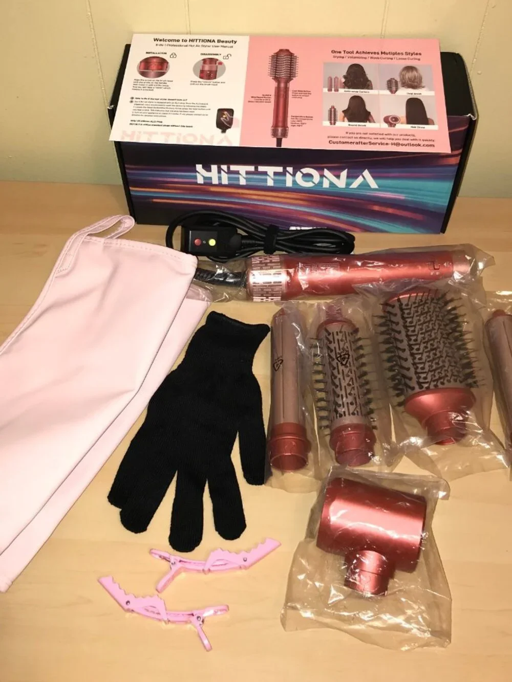 HITTIONA Hot Air Styler & Hair Styler- High-Speed Hair Blow Dryer Brush + Bag